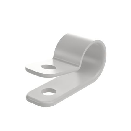 Panduit CCS25-S10-C | Fixed Diameter Clamp, .25"; (6.4mm) Maximum Bundle Diameter, #10 Screw (M5), White, Pack of 100