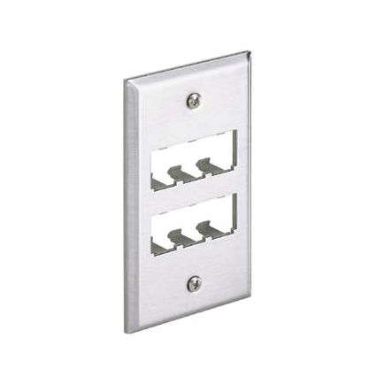 Panduit CFP6SY | Faceplate, 6 Port, Single Gang, Stainless Steel