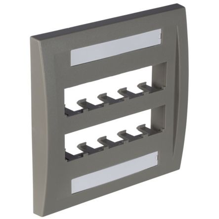 Panduit CFPE10IG-2GY | Faceplate, 10 Port, Double Gang, Executive, International Gray