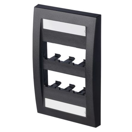 Panduit CFPE6BLY | Mini-Com, Executive, Faceplate, 6 port, Black