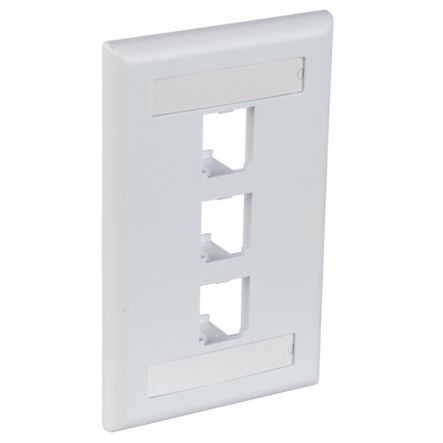 Panduit CFPL3WHY | Faceplate, 3 Port, Single Gang, Classic, White
