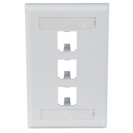 Panduit CFPL3WHY | Faceplate, 3 Port, Single Gang, Classic, White