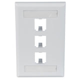 Panduit CFPL3WHY | Faceplate, 3 Port, Single Gang, Classic, White