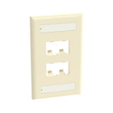 Panduit CFPL4EIY | Faceplate, 4 Port, Single Gang, Classic, Electric Ivory