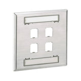 Panduit CFPL4S-2GY | Faceplate, 4 Port, Double Gang, Classic, Stainless Steel