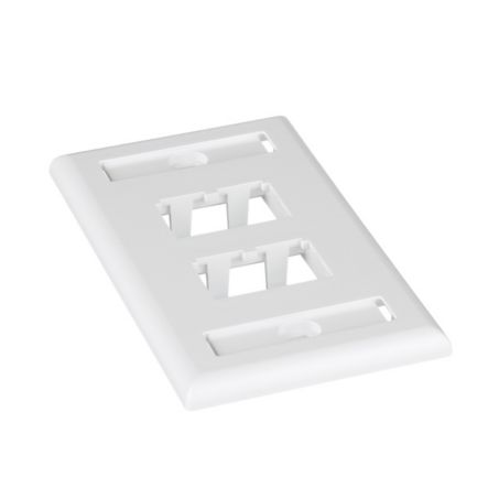 Panduit CFPL4WHY | Faceplate, 4 Port, Single Gang, Classic, White