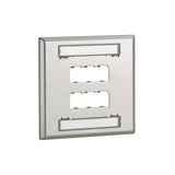 Panduit CFPL6S-2GY | Mini-Com, Double Gang, Stainless Steel, Faceplate, With Label 6 Port