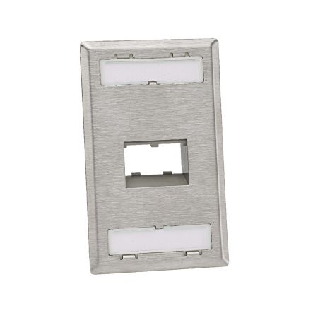 Panduit CFPSL2S | Mini-Com, Stainless Steel, Recessed, 2 port, Faceplate
