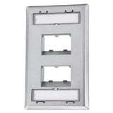 Panduit CFPSL4S | Mini-Com, Stainless Steel, Recessed, 4 Port, Faceplate