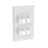 Panduit CFPSL4WHY | Mini-Com, Classic, Sloped,Faceplate, 4 Port, White