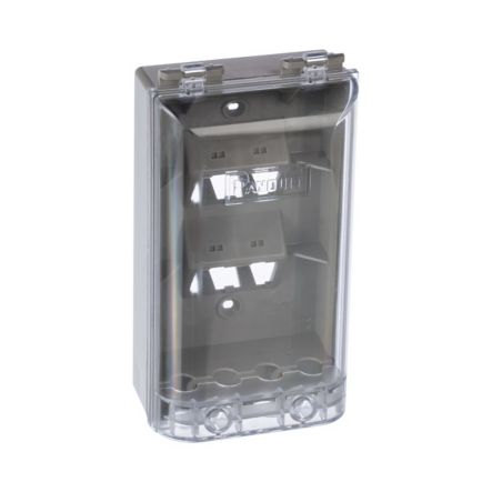 Panduit CFPWR4CIG Faceplate, 4 Port, Water Resistant, Industrial, International Gray Base, Clear Cover