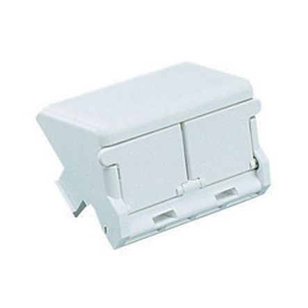 Panduit CHS2SIW-X | Mini-Com, Modular Insert, Sloped Shuttered, 1/2 size, 2 port, Off White