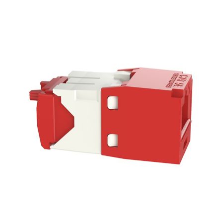 Panduit CJ5E88TGRD-24 | Mini-Com Utp Rj45 Cat 5E Tg Jack Module, Red, 24 Pack