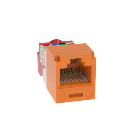 Panduit CJ5E88TOR | Mini-Com Module, Category 5e, UTP, 8-Position 8-Wire, Universal Wiring, Orange, T Style