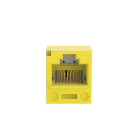 Panduit CJ5E88TYL | Mini-Com Module, Category 5e, UTP, 8-Position 8-Wire, Universal Wiring, Yellow, T Style