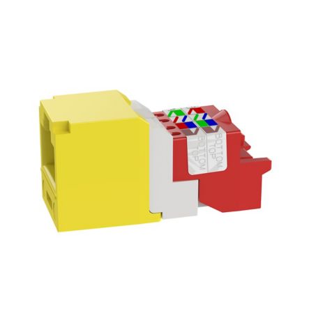 Panduit CJ5E88TYL | Mini-Com Module, Category 5e, UTP, 8-Position 8-Wire, Universal Wiring, Yellow, T Style