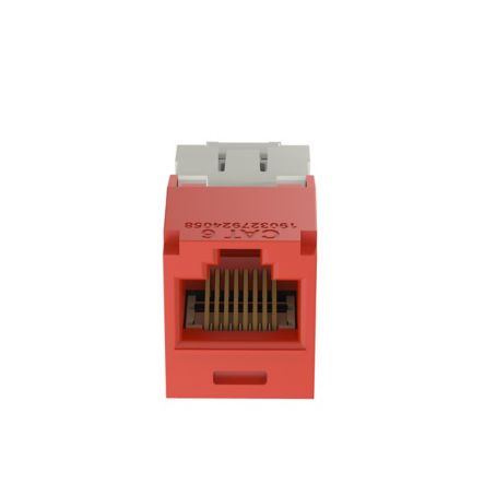 Panduit CJ688TGRD | Mini-Com Module, Category 6, UTP, 8-Position 8-Wire, Universal Wiring, Red, TG Style