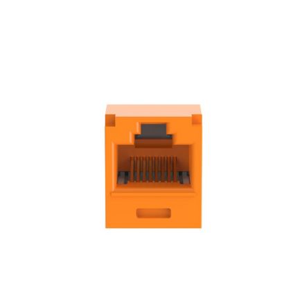 Panduit CJ6X88TGOR Mini-Com Module, Category 6A, UTP, 8-Position 8-Wire, Universal Wiring, Orange, TG Style