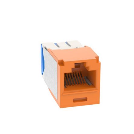 Panduit CJ6X88TGOR Mini-Com Module, Category 6A, UTP, 8-Position 8-Wire, Universal Wiring, Orange, TG Style