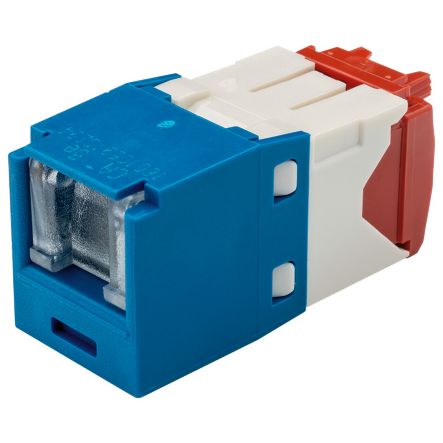 Panduit CJH5E88TGBU | Mini-Com UTP RJ45 Cat 5e Shuttered TG Jack Module, Blue