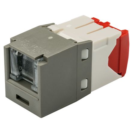 Panduit CJH5E88TGIG | Mini-Com UTP RJ45 Cat 5e Shuttered TG Jack Module, Int'l Gray