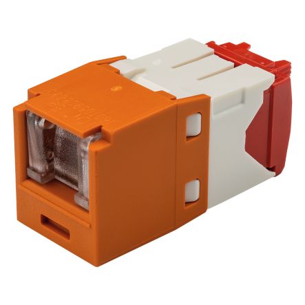 Panduit CJH5E88TGOR | Mini-Com UTP RJ45 Cat 5e Shuttered TG Jack Module, Orange