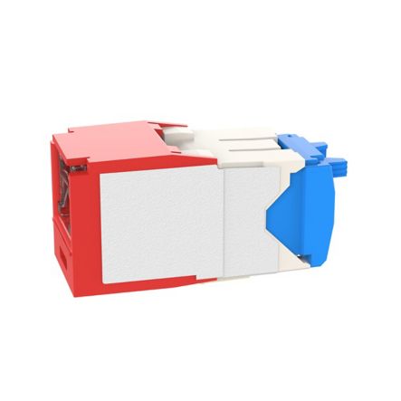 Panduit CJH6X88TGRD | Mini-Com UTP RJ45 Cat 6A Shuttered TG Jack Module, Red