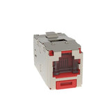 Panduit CJSH688TGRDY | Mini-Com STP RJ45 Cat 6 Shuttered TG Jack Module, Red