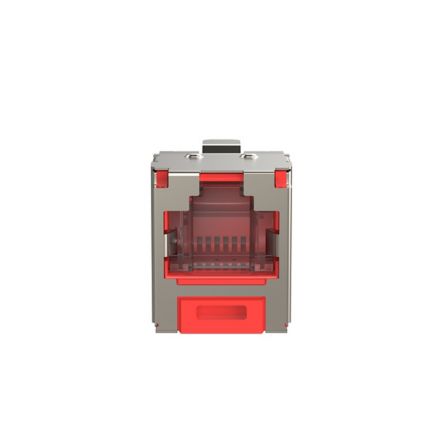 Panduit CJSH688TGRDY | Mini-Com STP RJ45 Cat 6 Shuttered TG Jack Module, Red