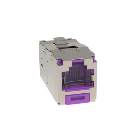 Panduit CJSH688TGVLY | Mini-Com STP RJ45 Cat 6 Shuttered TG Jack Module, Violet