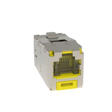 Panduit CJSH688TGYLY | Mini-Com STP RJ45 Cat 6 Shuttered TG Jack Module, Yellow