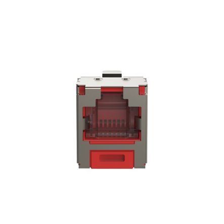 Panduit CJSH6X88TGRDY | Mini-Com STP RJ45 Cat 6A Shuttered TG Jack Module, Red