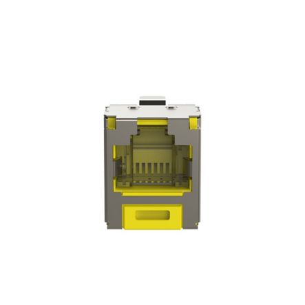 Panduit CJSH6X88TGYLY | Mini-Com STP RJ45 Cat 6A Shuttered TG Jack Module, Yellow