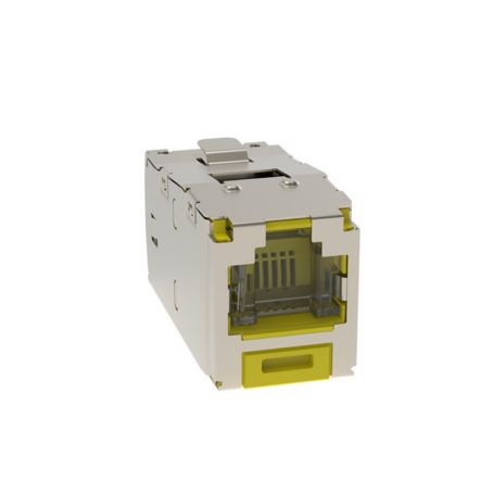Panduit CJSH6X88TGYLY | Mini-Com STP RJ45 Cat 6A Shuttered TG Jack Module, Yellow