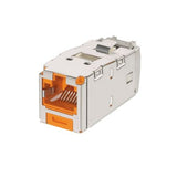 Panduit CJSK6X88TGOR | Mini-Com STP RJ45 Cat 6A Keyed TG Jack Module, Orange