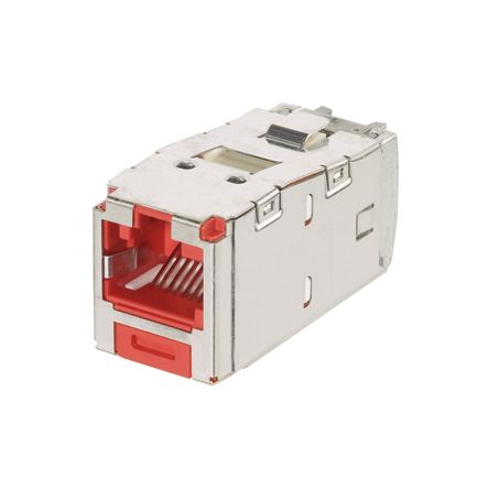 Panduit CJSK6X88TGRD | Mini-Com Stp Rj45 Cat 6A Keyed Tg Jack Module, Red