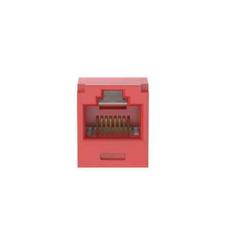 Panduit CJT6X88TGRD | Mini-Com UTP RJ45 Cat 6A 28/30 AWG TG Jack Module, Red