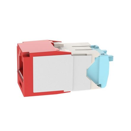 Panduit CJT6X88TGRD | Mini-Com UTP RJ45 Cat 6A 28/30 AWG TG Jack Module, Red