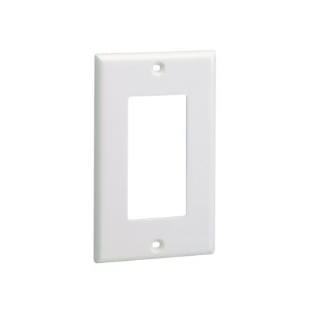 Panduit CPGWH | Single Gang Rectangular Screw-on Faceplate, (1) Standard Rectangular Electrical Outlet or Communication Module, Flush Mount, Plastic, White