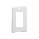 Panduit CPGWH | Single Gang Rectangular Screw-on Faceplate, (1) Standard Rectangular Electrical Outlet or Communication Module, Flush Mount, Plastic, White