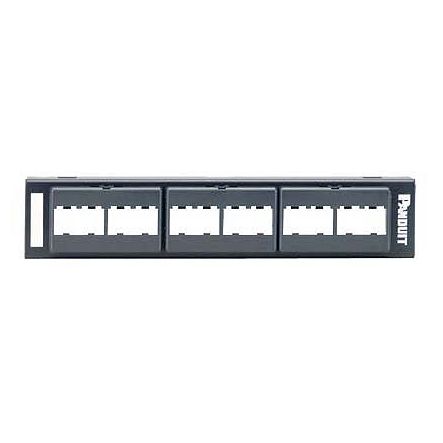 Panduit CPP12WBL 12-Port Patch Panel Supplied With three Factory Installed CFFP4 Snap-In Faceplates Mounts to Standard 89D Bracket (WB89D).