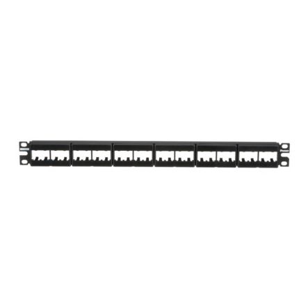 Panduit CPP24WBLY 24-Port Patch Panel Supplied With Six Factory Installed CFFP4 Type Front Removable Snap-In Faceplates