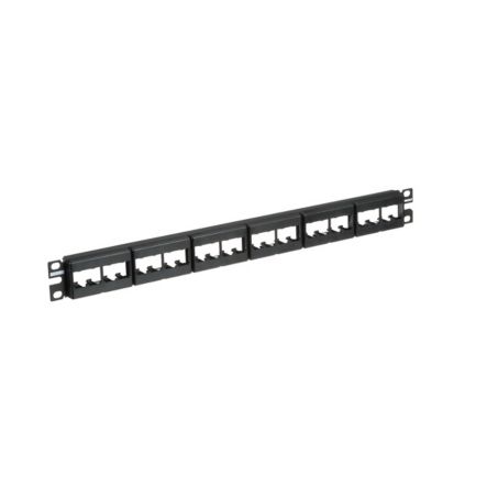 Panduit CPP24WBLY 24-Port Patch Panel Supplied With Six Factory Installed CFFP4 Type Front Removable Snap-In Faceplates