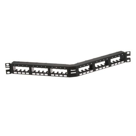 Panduit CPPA24FMWBLY | Mini-Com Ang Flush Patch Panel, 24 Port, 1 RU, BL