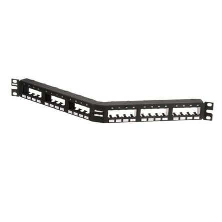 Panduit CPPA24FMWBLY | Mini-Com Ang Flush Patch Panel, 24 Port, 1 RU, BL