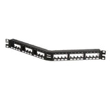 Panduit CPPA24FMWBLY | Mini-Com Ang Flush Patch Panel, 24 Port, 1 RU, BL