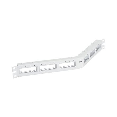 Panduit CPPA24FMWWH | Mini-Com, Angled,Unshielded, Patch Panel, 24 Port, 1 RU, White
