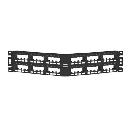 Panduit CPPA48FMWBLY | Mini-Com Ang Flush Patch Panel, 48 Port, 2 RU, BL