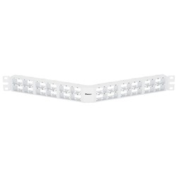 Panduit CPPA48HDWWH | Mini-Com, Angled,Unshielded, Patch Panel, 48 Port, 1 RU, White