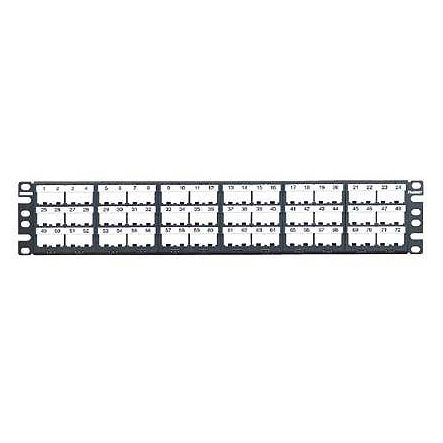 Panduit CPPL72WBLY | Mini-Com, Flat,Unshielded, Patch Panel, 72 Port, 2 RU, Black